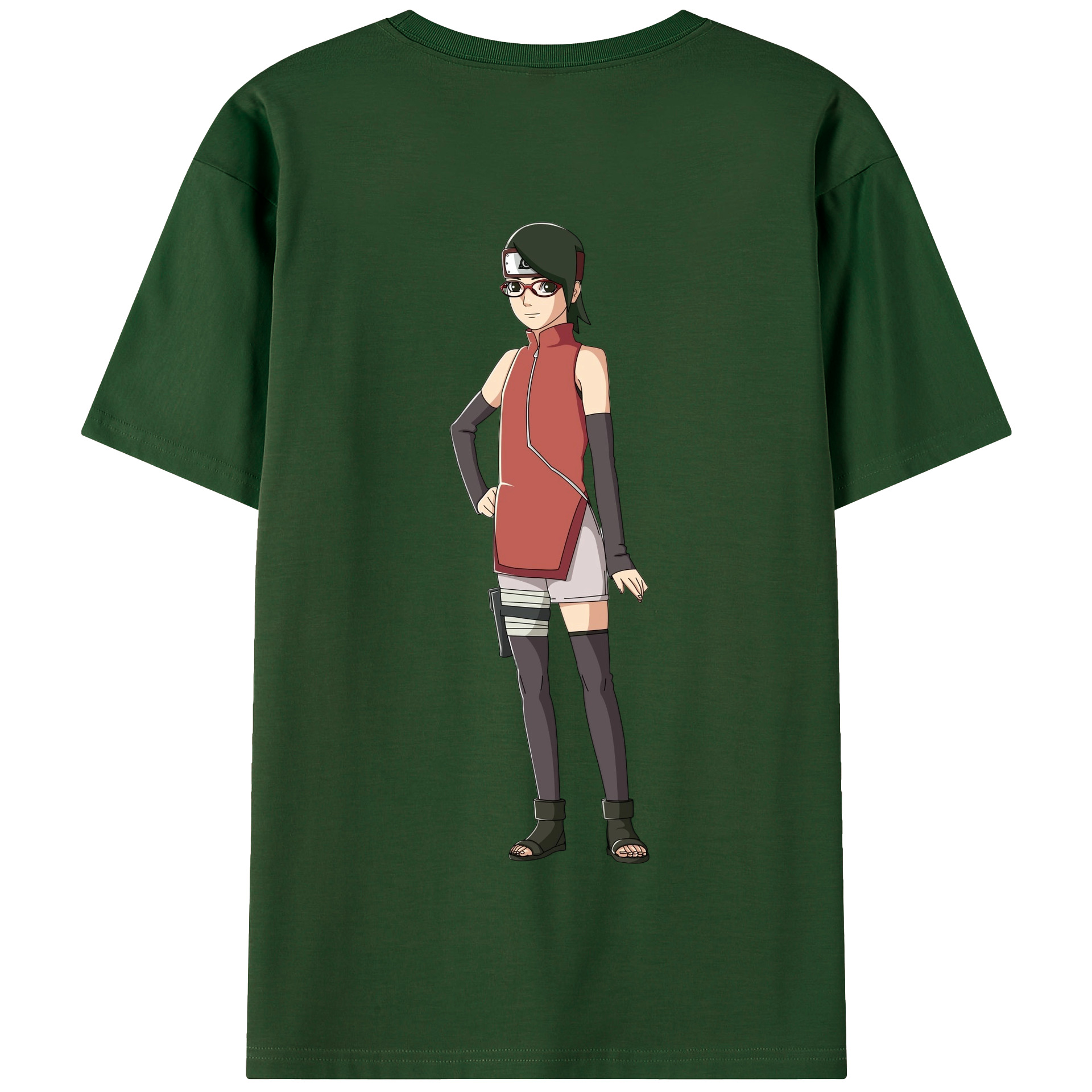 （画像用） NARUTO -ナルト- うちは サラダ Uchiha Sarada 綿100％半袖Tシャツ（背面プリント）